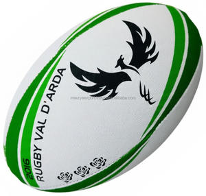 Balón de entrenamiento de Rugby de alta retención de aire, Fútbol impreso con logotipo personalizado con vejiga de látex para promociones - Product Image 3