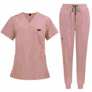 Custom Logo Medical Scrubs <b>Set</b> Women Jogger Pants High Stretch Hospital Nursing Uniform Dentist <b>Doctor</b> Vet Clinic Workwear Tops - Product Image 2