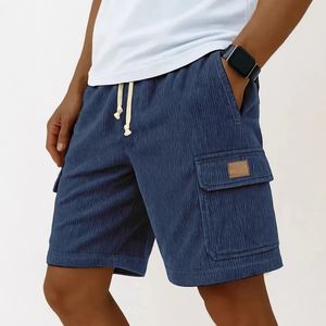 Pantalones Cortos de Verano para Hombre, Estilo Deportivo, de Pana Tejida, con Múltiples Bolsillos, de Secado Rápido, Impermeables, con Logotipo Frontal, Retro, de Pierna Recta - Product Image 5