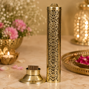 Hermosa Lámpara de Aceite Dana de Latón de Jaipurios, 10 Pulgadas, Hecha a Mano, Soporte Decorativo para Agarbatti, para Decoración del Hogar y Regalos - Product Image 1