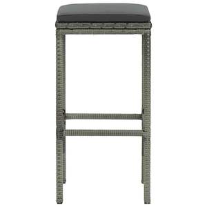 Ensemble de 4 tabourets de bar en rotin PE gris avec repose-pieds standard - Product Image 4