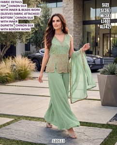 Ensemble de fête Lehenga Choli brodé traditionnel Eshanya Bhandhani - Tenue de fête pour femmes, longueur au sol, séchage rapide, toutes saisons - Product Image 4