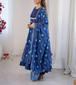 Elegante Vestido Largo Maxi para Mujer, Estilo Pakistaní/Indio, Bordado, para Fiestas, Bodas, Vestido Étnico Festivo con Dupatta, Protección Solar - Product Image 3