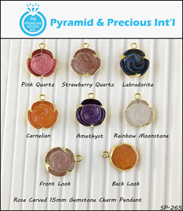 Or galvanisé incroyable cornaline pierre précieuse Rose sculpté pendentif en laiton bijoux de mode avec charme en cristal de guérison pour les fêtes - Product Image 4