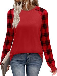 Long Sleeve Shirts for Women Color Block <b>Raglan</b> <b>Tops</b> Casual Crewneck Basic Tees Fall Clothes 2026 Fashion - Product Image 5
