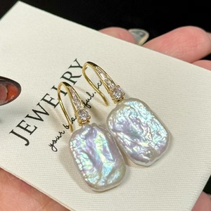 Pendientes Colgantes de Moda con Perlas Naturales Pequeñas de Forma Barroca, Perlas Reales, Gancho para Oreja Terminado, Accesorios de Joyería Irregulares de Zhuji - Product Image 5
