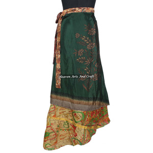 New <b>Beach</b> Party Wears Silk Wrap Skirt Rajasthan Silk Sari <b>Magic</b> Around Skirt Indian Reversible Wrap Skirt Manufacturer Wholesale - Product Image 6