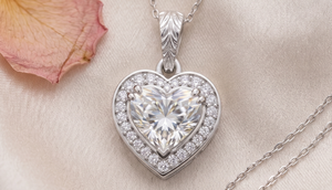 Collar con Colgante de Diamante Cultivado en Laboratorio, Collar con Halo de Corazón para Mujer, Regalo Romántico de Joyería para Ella - Product Image 1