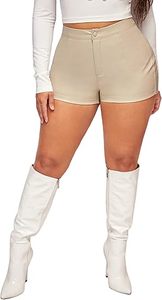 Shorts cargo en similicuir pour femmes, shorts en cuir PU sur mesure avec poches, fabricant de vêtements en gros - Product Image 3