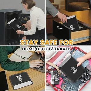 Confezione da 4 buste ignifughe per documenti, custodia impermeabile per documenti con cerniera, borsa ignifuga per denaro e busta - Product Image 2