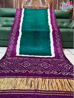 Saree Sutra Tradisional Wanita India Dengan Motif Biru Hijau Putih Desain Panjang Hingga Lutut Untuk Diwali Semua Musim