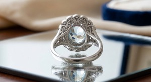 แหวนเงินแท้ 925 ชุบโรเดียม รูปหัวใจ ประดับพลอยอะความารีน สไตล์ตะวันตก สำหรับงานหมั้น ผู้หญิง ดีไซน์สวยหรู - Product Image 3