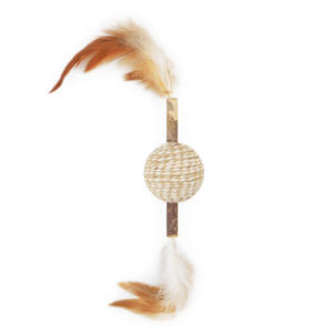 Eco-Friendly Durable Catnip Stick <b>Toys</b> with Feather and Natural Sisal Interactive <b>Mouse</b> Ball Chew Sticks for <b>Cats</b> - Product Image 4