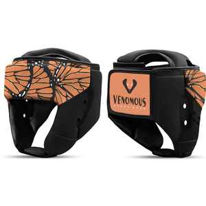 Protector de Cabeza de Boxeo Venomous con Estampado de Mariposa, Equipo de Protección de Cuero PU, Unisex, Protección Completa para la Cabeza para Adultos - Product Image 1
