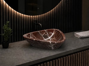 Lavabo Triangular de Mármol Natural Tallado a Mano, Moderno, para Baños de Lujo, Hoteles, Uso en Comedores, Proveedor Mayorista - Product Image 4