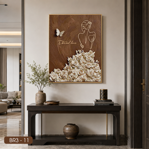 Peinture florale sur toile en soie pour femme, design unique, art mural floral, peinture abstraite artisanale de qualité supérieure, peinture sur toile personnalisée, fabriquée au Vietnam, HALO - Product Image 5