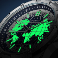 TIMEARTX – montre à Quartz pour hommes, en acier inoxydable, étanche, lumineuse, verre minéral renforcé, montre-bracelet d'affaires TA-5130