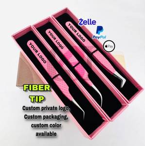 Curve/45/Boot Eyelash Extension Tweezers Set Anti Slip Stainless Steel Volume <b>Lash</b> Tweezers Custom Logo Color Anti-Magneti - Product Image 3