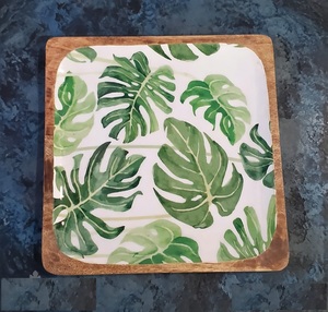 Newly Crafted Design Wood Enamel Printed Platter Wooden Platter wooden Tray Enamel Tray Printed Platter at very low Price - Product Image 1