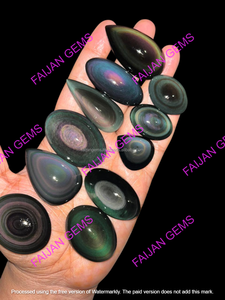 Lote de Gemas Sueltas de Obsidiana Arcoíris Natural y Jaspe Verde de Calidad AAA+ para Joyería Fina, Pendientes y Colgantes FAIJAN GEMS - Product Image 2