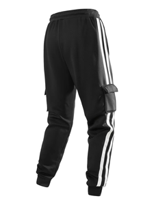 Men Cargo Jogger Pant Lightweight Breathable Anti-Wrinkle Elastic Waist Casual Style Plain Dyed Knitted Nylon/Cotton Sweatpants - Product Image 3