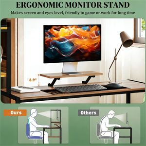 โต๊ะคอมพิวเตอร์สีน้ำตาลสำหรับเขียนงานสำนักงานและการเรียน - Product Image 5