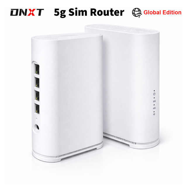 DNXT 5G SIM Router with Firewall and QoS SOHO Use 4 Gigabit LAN Ports Dual-Band 2.4G & 5.8G WiFi Type-C USB Home Use