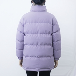 เสื้อแจ็คเก็ตผู้หญิงทรงยาวแบบควิลท์ ยี่ห้อฮอว์คอาย คอตั้ง ซิปยาว สีม่วงล้วน เสื้อโค้ทกันหนาว อุ่นสบาย - Product Image 5