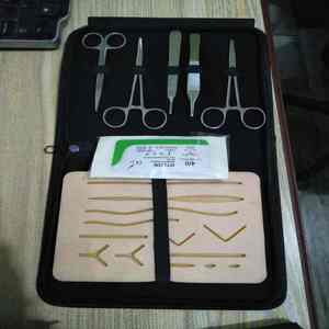 Complete Surgical Suture Practice Kit Stainless Steel Scissors Forceps Minor Surgery Training Curved Suture Pad by Dentavex - Product Image 5