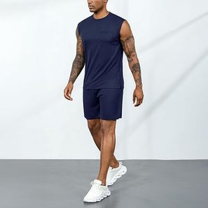 Men's Summer Casual 2 Piece Shorts Set Breathable Short Sleeves T-Shirt & Shorts Tracksuit Lightweight <b>Athletic</b> Lounge Outfit - Product Image 5