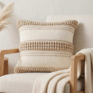 Housse de coussin bohème à rayures horizontales, coussin décoratif tissé, coussin d'appoint bohème neutre pour canapé et lit - Product Image 2