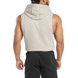 Haute qualité imprimé personnalisé hommes Gym Hoodies entraînement débardeurs col rond été pull Styles sans manches gym à capuche pour hommes - Product Image 4