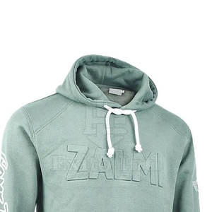 เสื้อสเวตเตอร์แบบสวมหัวมีฮู้ดลายนูนสำหรับผู้ชายผ้าคอตตอนฟลีซลายนูนสไตล์ลำลอง - Product Image 4