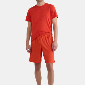Camiseta Deportiva Naranja Heather para Hombre, Manga Corta, para Gimnasio, Entrenamiento y Ejercicio - Product Image 3