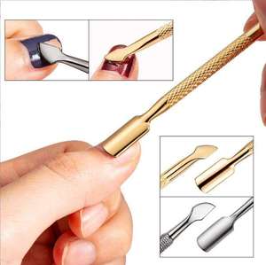 High Quality Stainless Steel Nail Pusher Cuticle Set Scissors+Pusher+Nipper Clipper Dead Skin Manicure Set for Fingers Silver - Product Image 4