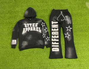 Sudadera con Capucha de Corte Holgado para Invierno, Impresión de Seda en Toda la Superficie, Efecto Desgastado por el Sol, Unisex, 100% Algodón Felpa, Fabricada por Lembro Industry 2027 - Product Image 1