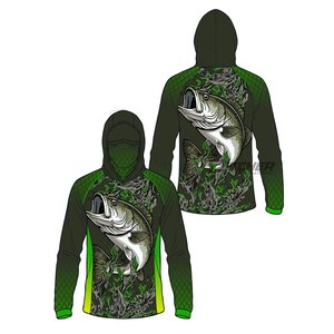 Camisetas de Pesca con Capucha, Personalizadas, Impermeables, Anti-UV 50+, de Secado Rápido, Sublimadas, para Viajes de Pesca - Product Image 2