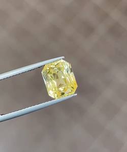 Zafiro amarillo natural sin calentar, corte esmeralda, 5.63CT, 9.7X8X6.8MM, de Ceilán, piedra preciosa suelta para la fabricación de joyas. - Product Image 2