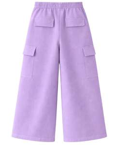 Pantalones Deportivos Anchos de Lavanda para Mujer, Cintura Elástica, Pantalones Casuales de Forro Polar, Corte Holgado, Ropa Urbana, Cómodos para Invierno - Product Image 2