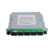 1x9 LGX Optical PLC Splitter Module Card Insertion SC/APC Uneval Cassette Box 9 Ports Fiber for FTTH 3G 4G Networks