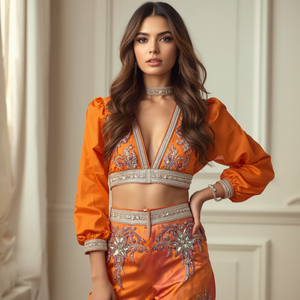 Robe d'été élégante et légère pour femme en cachemire, ornée de dentelle et de sequins, personnalisable OEM/ODM - Product Image 2
