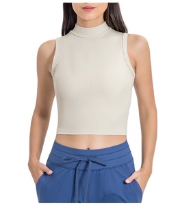 Femme Activewear mode course sport débardeur sans manches col haut Yoga hauts 2025 - Product Image 5