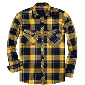 Chemise en flanelle à carreaux pour homme, manches longues, boutonnée, décontractée, style workwear, streetwear, chemise en coton à carreaux, fabricant de vêtements OEM - Product Image 1