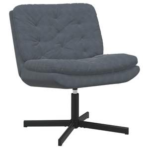 Fauteuil pivotant relaxant en velours gris foncé 63 x 75 x 76 cm pour salon - Product Image 1