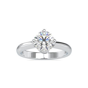 Poussière d'étoile vente chaude 1.20 carats Lab-Grown bague en diamant taille ronde 14k or blanc rhodié fiançailles mariage bijoux fins - Product Image 3