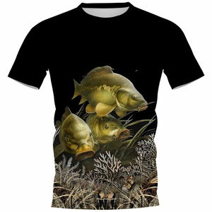 Camisetas de Pesca para Hombre con Protección UV UPF 50+, de Secado Rápido, Manga Corta, con Capucha y Protector de Cuello, Camisetas de Pesca de Algodón - Product Image 1