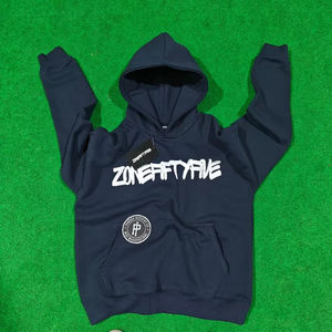 Sudadera con capucha y cremallera, 380 GSM, mezcla de algodón y tejido polar, logotipo personalizado, serigrafía, sudaderas básicas de estilo urbano. - Product Image 3