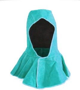 Capuche de soudeur en cuir de vachette de qualité supérieure, résistante à la chaleur et ignifuge, vêtements de protection pour le travail - Product Image 4