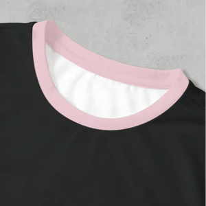 <b>Men's</b> <b>Black</b> White Pink 23 Number Street Style Short Sleeve T-<b>Shirt</b> O-Neck <b>Slim</b> Printed Pattern Contrast Trim Breathable - Product Image 3