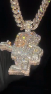 Colgante Unisex Personalizado de Plata de Ley 925 con Moissanita VVS, Chapado en Rodio/Oro, Engaste de Garra, Colgantes de Moda - Product Image 2